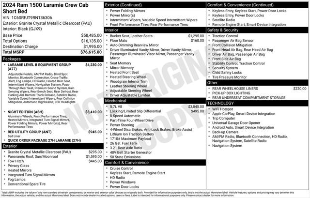 2024 Ram 1500 Laramie Crew Cab 4x4 5'7" Box