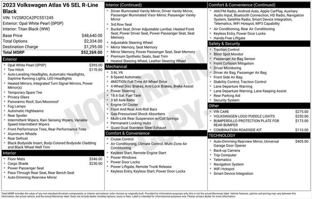 2023 Volkswagen Atlas 3.6L V6 SEL R-Line Black