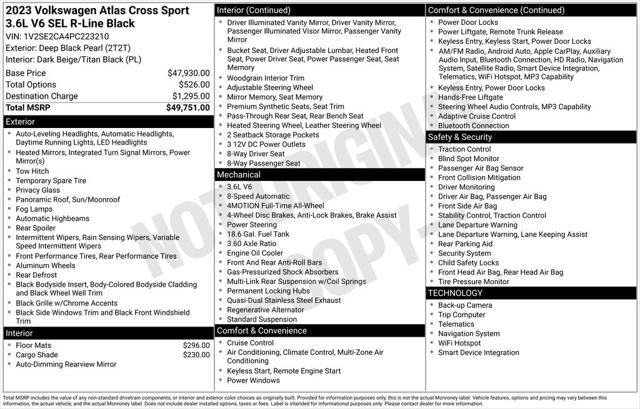 2023 Volkswagen Atlas Cross Sport 3.6L V6 SEL R-Line Black