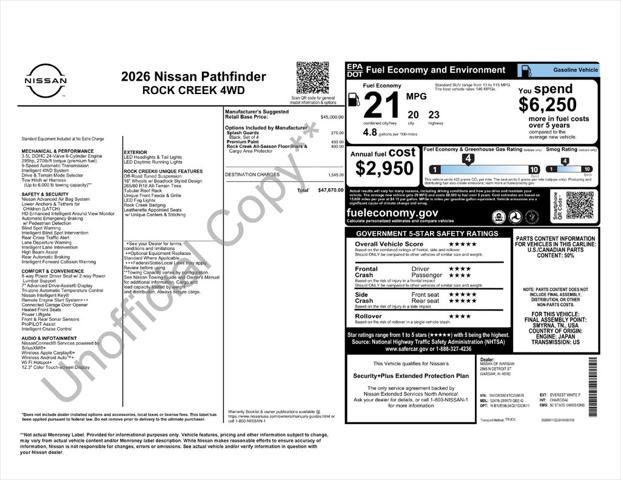 2026 Nissan Pathfinder Rock Creek for sale in TRAVERSE CITY, MI