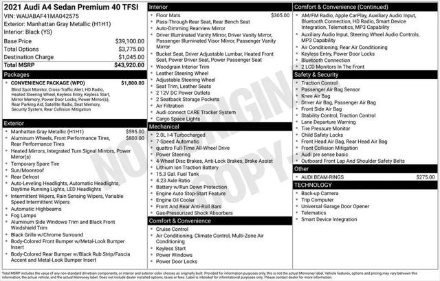 2021 Audi A4 Premium 40 TFSI quattro S tronic for sale in Seattle, WA