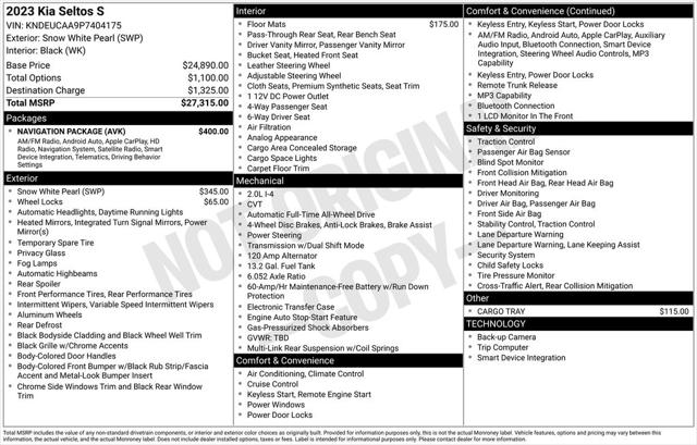 2023 Kia Seltos S for sale in Clinton Township, MI