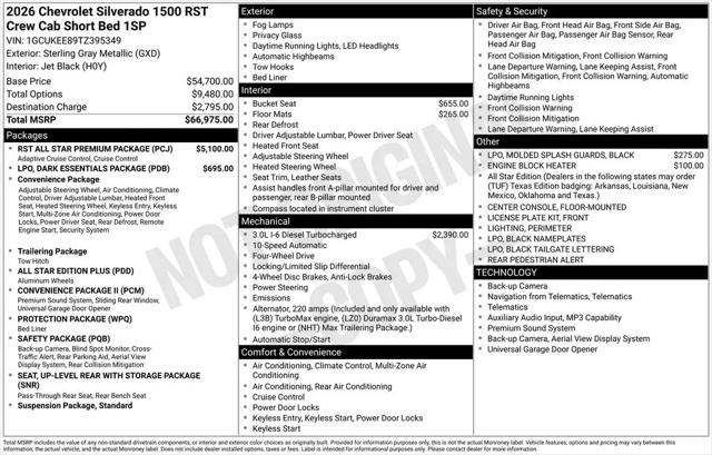 2026 Chevrolet Silverado 1500 4WD Crew Cab Short Bed RST