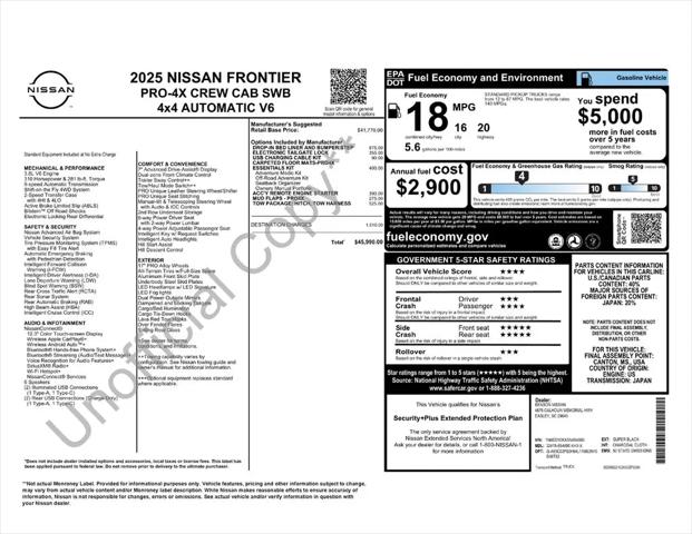 2025 Nissan Frontier Crew Cab PRO-4X 4x4