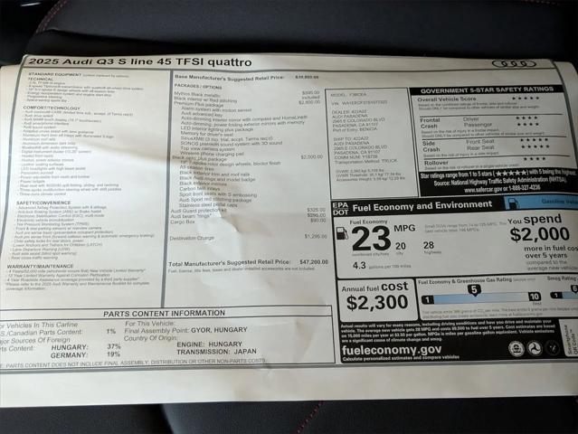 2025 Audi Q3 Premium 45 TFSI S line quattro Tiptronic