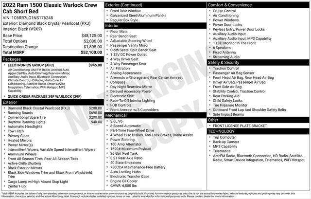 2022 Ram 1500 Classic Warlock Crew Cab 4x4 5'7" Box