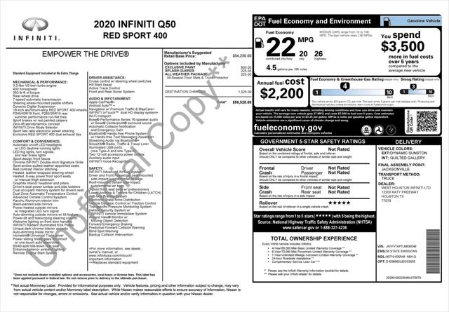 2020 INFINITI Q50 RED SPORT 400