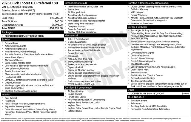 2026 Buick Encore GX Preferred AWD