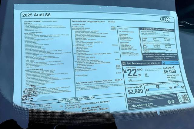 2025 Audi S6 Premium Plus TFSI quattro Tiptronic