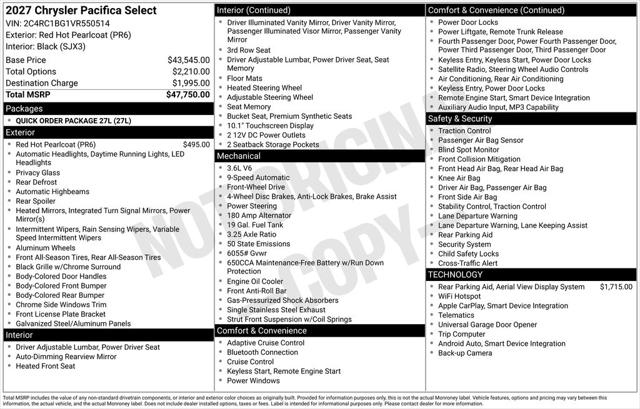 2027 Chrysler Pacifica Select