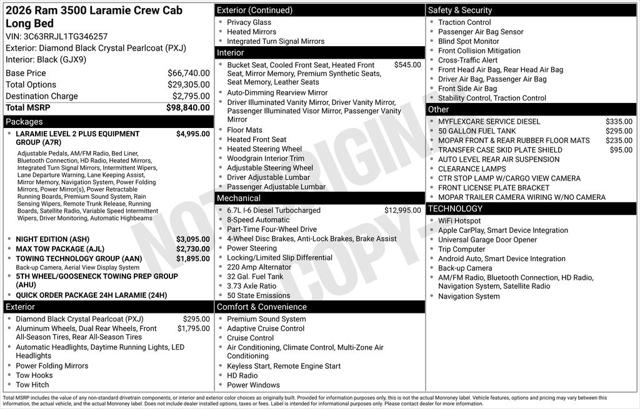2026 RAM Ram 3500 RAM 3500 LARAMIE CREW CAB 4X4 8 BOX