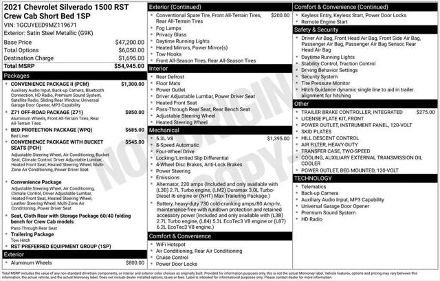 2021 Chevrolet Silverado 1500 4WD Crew Cab Short Bed RST for sale in Ottumwa, IA