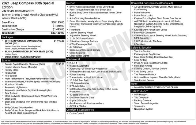 2021 Jeep Compass 80th Anniversary for sale in Cincinnati, OH