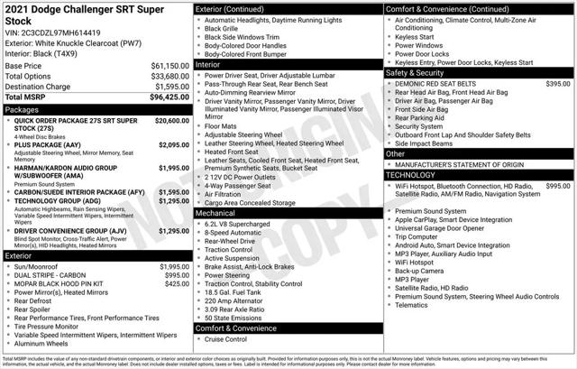 2021 Dodge Challenger SRT Super Stock
