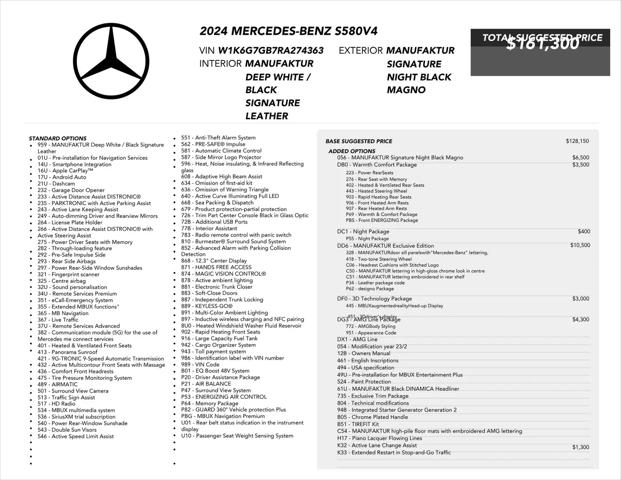 2024 Mercedes-Benz S 580 4MATIC
