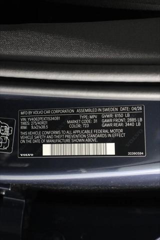 2026 Volvo XC90 Plus, B6 AWD Gas mild hybrid, Gasoline, Bright, 7 Seats