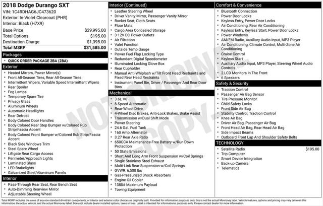 2018 Dodge Durango SXT RWD