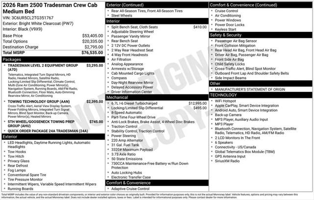 2026 Ram 2500 Tradesman Crew Cab 4x4 64 Box