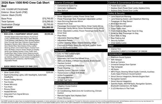 2026 Ram 1500 RHO Crew Cab 4x4 57 Box