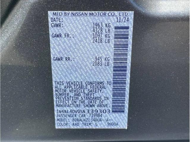 2025 Nissan Altima SV FWD
