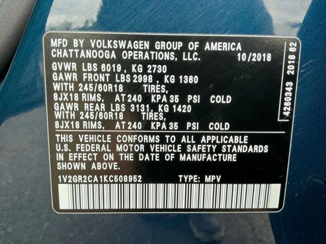 2019 Volkswagen Atlas 3.6L V6 S
