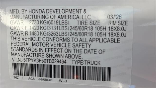 2026 Honda Ridgeline RTL