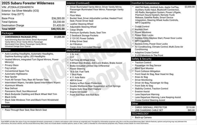 2025 Subaru Forester Wilderness