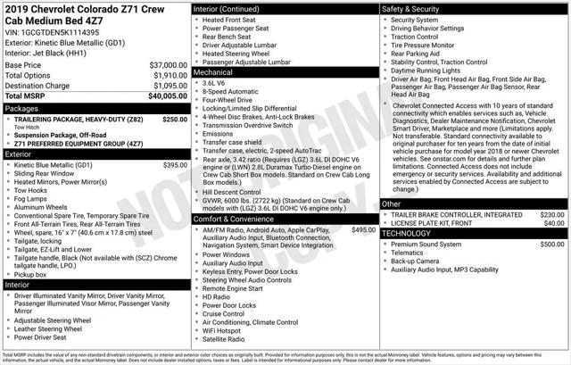 2019 Chevrolet Colorado Z71 for sale in Longview, WA