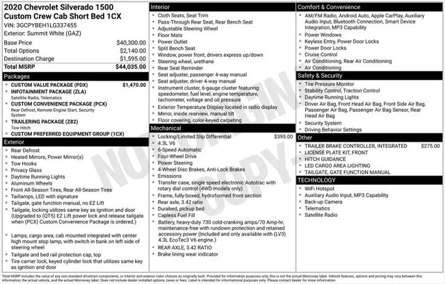 2020 Chevrolet Silverado 1500 4WD Crew Cab Short Bed Custom