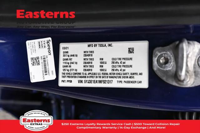 2021 Tesla Model 3 Standard Range Plus Rear-Wheel Drive