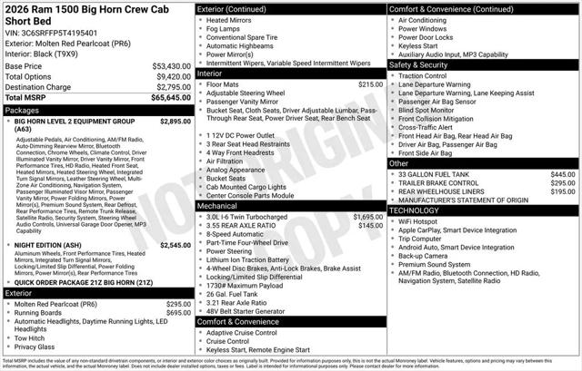 2026 Ram 1500 Big Horn Crew Cab 4x4 57 Box