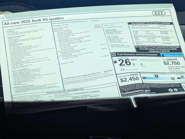 2025 Audi A5 Premium Plus TFSI quattro S tronic