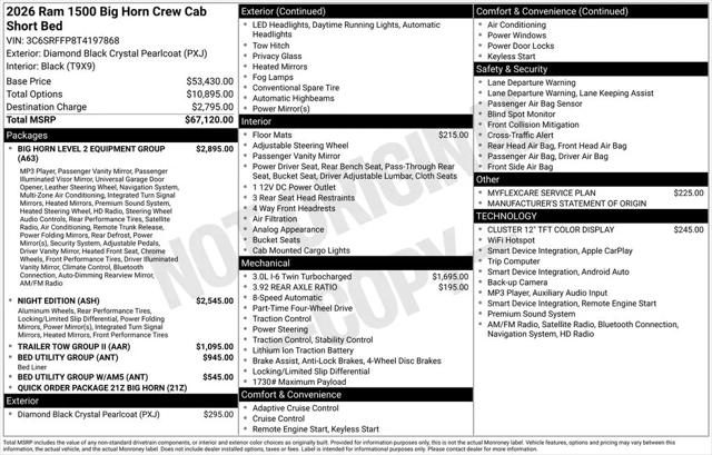 2026 Ram 1500 Big Horn Crew Cab 4x4 57 Box