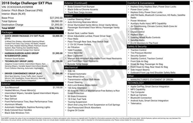 2018 Dodge Challenger SXT Plus