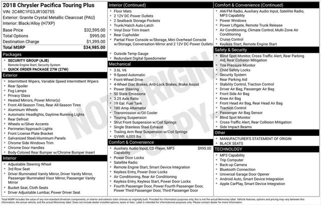 2018 Chrysler Pacifica Touring Plus