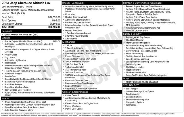 2023 Jeep Cherokee Altitude Lux 4x4 2023 Jeep Cherokee Altitude Lux 4x4