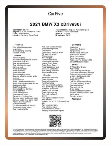 2021 BMW X3 xDrive30i