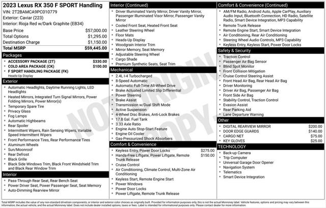 2023 Lexus RX 350 F SPORT Handling