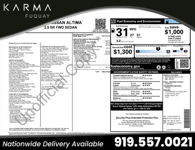 2021 Nissan Altima SR FWD for sale in Fuquay-Varina, NC