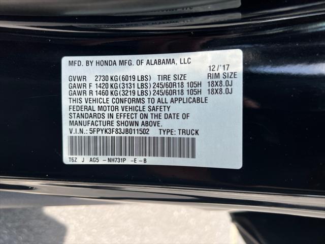 2018 Honda Ridgeline Black Edition