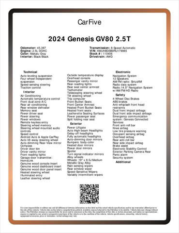 2024 Genesis GV80 2.5T AWD