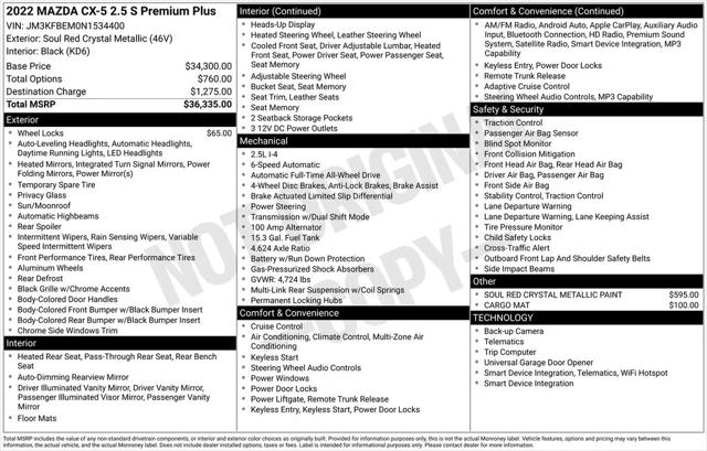 2022 Mazda CX-5 2.5 S Premium Plus 2022 Mazda CX-5 2.5 S Premium Plus