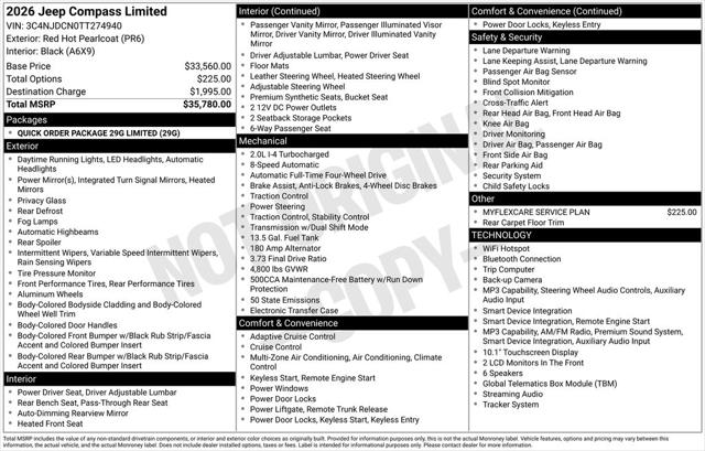 2026 Jeep Compass COMPASS LIMITED 4X4