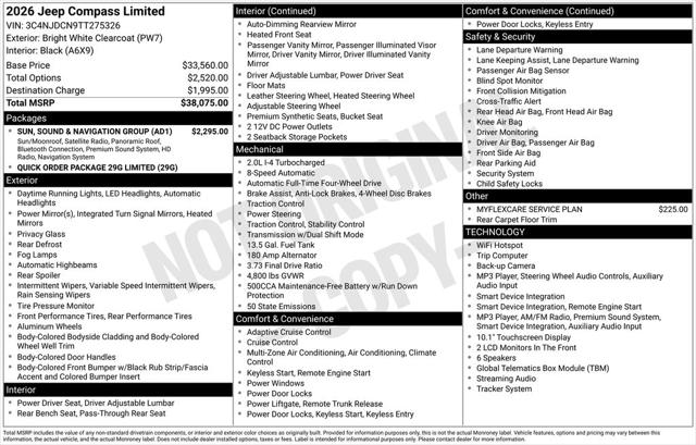 2026 Jeep Compass COMPASS LIMITED 4X4