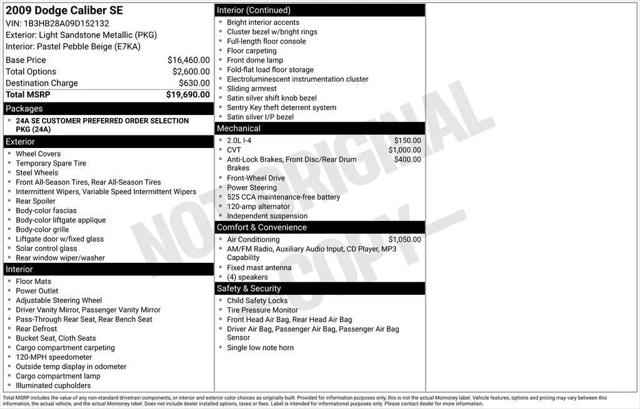 2009 Dodge Caliber SE for sale in Dover, DE