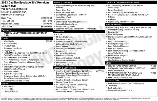 2023 Cadillac Escalade ESV 2WD Premium Luxury 2023 Cadillac Escalade ESV 2WD Premium Luxury