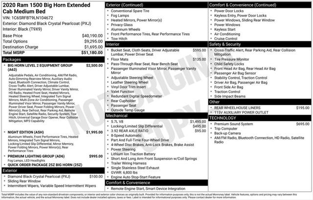 2020 RAM 1500 Big Horn Quad Cab 4x4 64 Box 2020 RAM 1500 Big Horn Quad Cab 4x4 64 Box