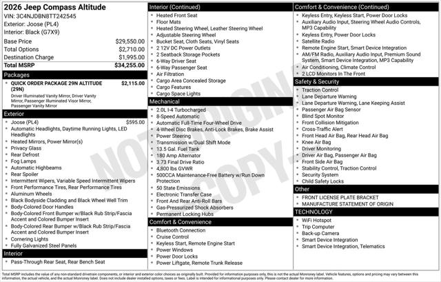 2026 Jeep Compass Latitude Altitude
