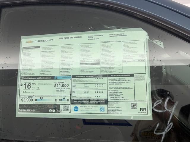 New 2026 Chevrolet Tahoe 4WD Premier For Sale in Cortland, NY