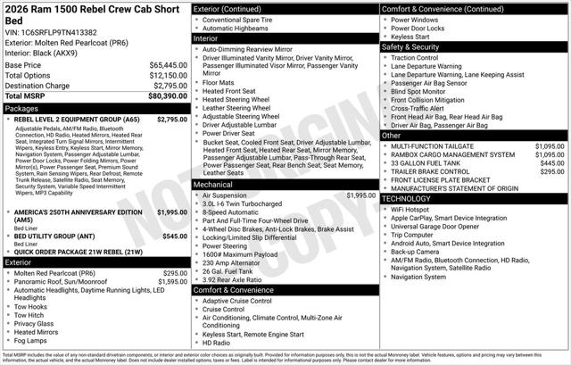 2026 Ram 1500 Rebel Crew Cab 4x4 57 Box